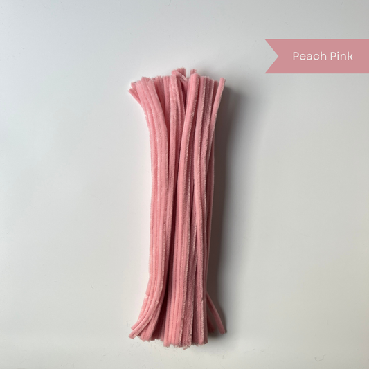Peach Pink Pipe Cleaners - 100 pcs
