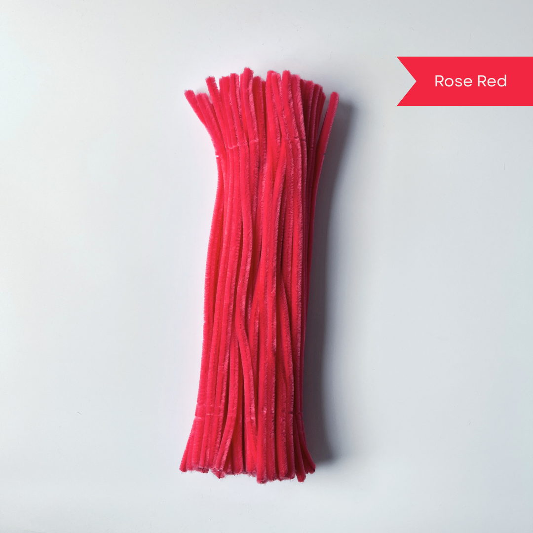 Rose Red Pipe Cleaners - 100 pcs