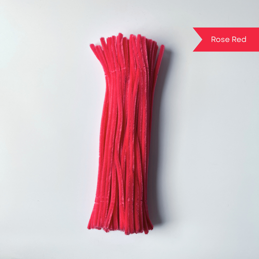 Rose Red Pipe Cleaners - 100 pcs