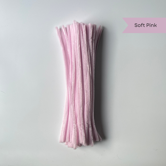 Soft Pink Pipe Cleaners - 100 pcs